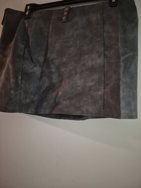 Women's Faux Suede Gray Mini Skirt